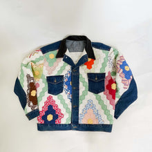 Load image into Gallery viewer, 70's Quilted Patchwork Denim Jacket
