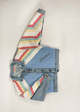 Load image into Gallery viewer, Rainbow Quilted Patchwork Denim Jacket