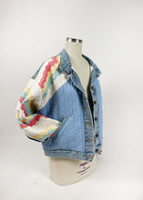 Load image into Gallery viewer, Rainbow Quilted Patchwork Denim Jacket