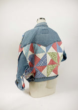 Load image into Gallery viewer, Retro Quilted Patchwork Denim Jacket
