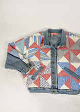 Load image into Gallery viewer, Retro Quilted Patchwork Denim Jacket
