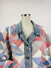 Load image into Gallery viewer, Retro Quilted Patchwork Denim Jacket
