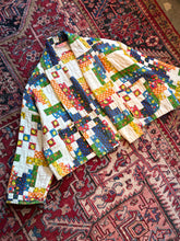 Load image into Gallery viewer, Rainbow Faux Log Cabin Quilted Jacket
