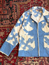 Load image into Gallery viewer, Blue and White Chore coat
