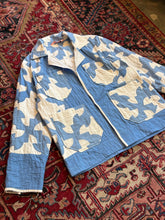 Load image into Gallery viewer, Blue and White Chore coat
