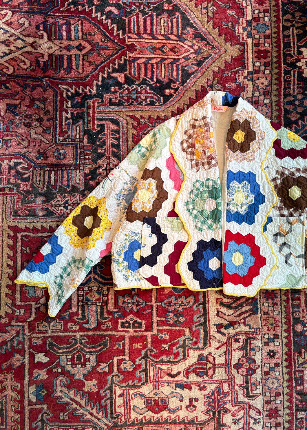 Cropped Grandmothers Garden Quilted Jacket