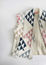 Load image into Gallery viewer, Rosalie Reclaimed Quilted Vest - Navy and Pastel 2/2
