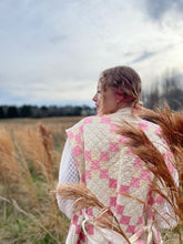 Load image into Gallery viewer, Rosalie Reclaimed Quilted Vest - Pink Irish Chain
