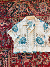 Load image into Gallery viewer, Teal Floral Camp Collar Shirt
