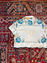 Load image into Gallery viewer, Teal Floral Camp Collar Shirt
