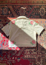 Load image into Gallery viewer, Cropped Floral cross Stitch Camp Short
