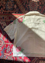 Load image into Gallery viewer, Cropped Floral cross Stitch Camp Short
