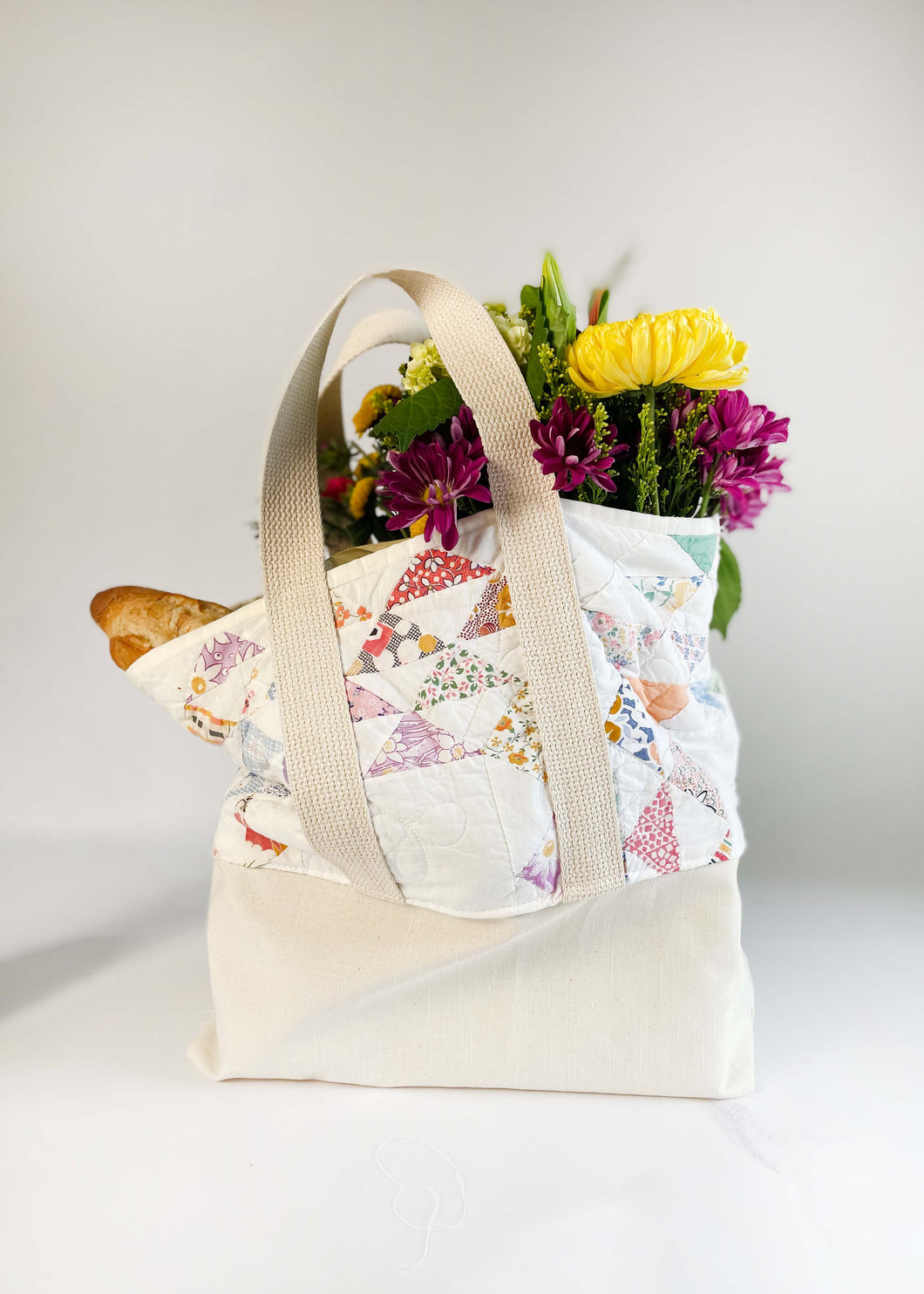 Whimsy Recycled Quilt Canvas Bag