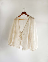 Load image into Gallery viewer, Belle Blouse - Antique white check Linen
