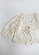 Load image into Gallery viewer, Belle Blouse - Antique white check Linen
