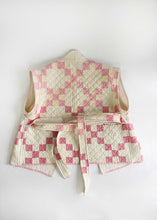 Load image into Gallery viewer, Rosalie Reclaimed Quilted Vest - Pink Irish Chain
