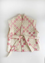 Load image into Gallery viewer, Rosalie Reclaimed Quilted Vest - Pink Irish Chain
