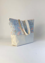 Load image into Gallery viewer, Pink and Blue Recycled Quilt Canvas Bag
