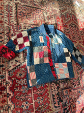 Load image into Gallery viewer, Blue Quilted Shacket - Revivethreadsco
