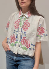 Load image into Gallery viewer, Cropped Embroidered Button Down - Revivethreadsco

