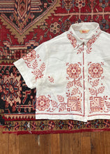 Load image into Gallery viewer, Cropped Embroidered Button Down - Revivethreadsco
