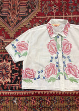 Load image into Gallery viewer, Cropped Embroidered Button Down - Revivethreadsco
