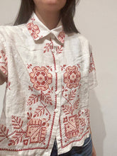 Load image into Gallery viewer, Cropped Embroidered Button Down - Revivethreadsco
