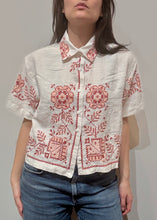 Load image into Gallery viewer, Cropped Embroidered Button Down - Revivethreadsco
