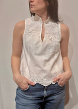 Load image into Gallery viewer, Embroidered Mandarin Collar Tank - Revivethreadsco
