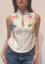 Load image into Gallery viewer, Embroidered Mandarin Collar Tank - Revivethreadsco
